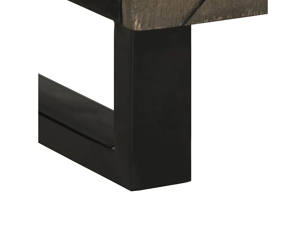 Armoire de salle de bain noir 38x33x58 cm bois massif manguier