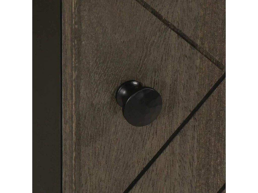 Armoire de salle de bain noir 38x33x58 cm bois massif manguier