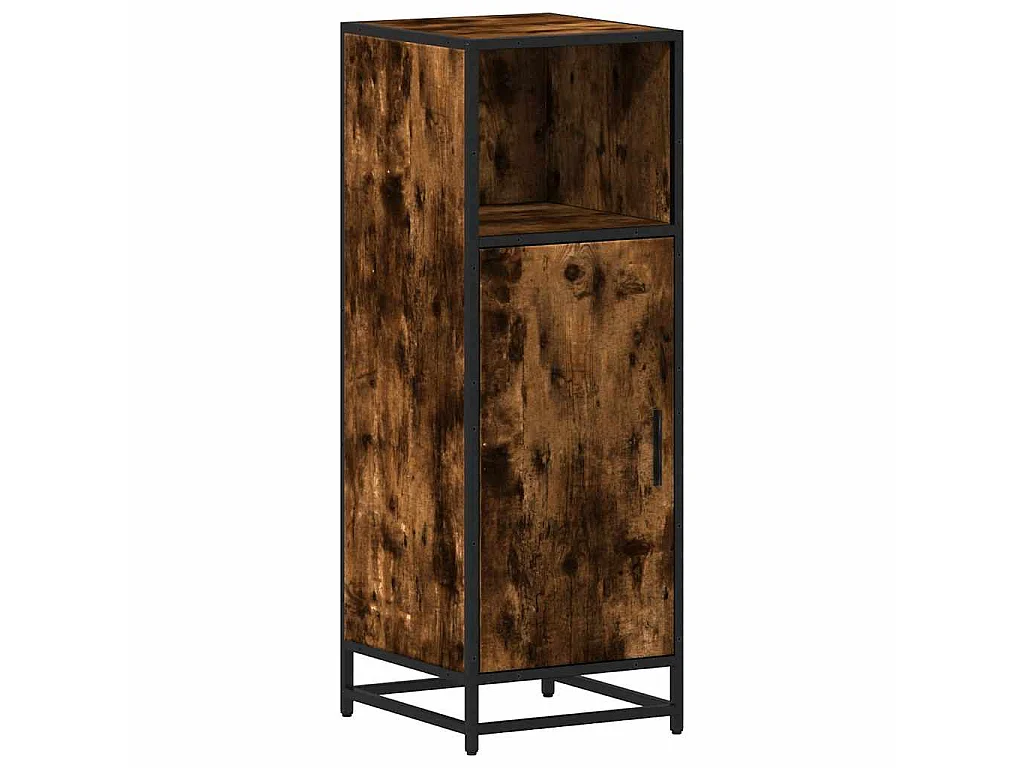 Badkamerkast 35x37,5x100 cm bewerkt hout gerookt eikenkleurig
