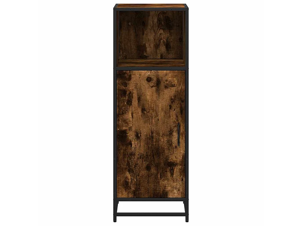 Badkamerkast 35x37,5x100 cm bewerkt hout gerookt eikenkleurig