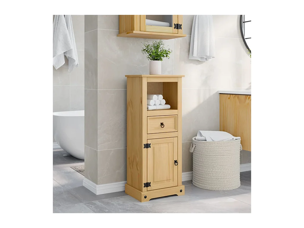 Armoire de salle de bain Corona 45x33x110 cm bois de pin massif