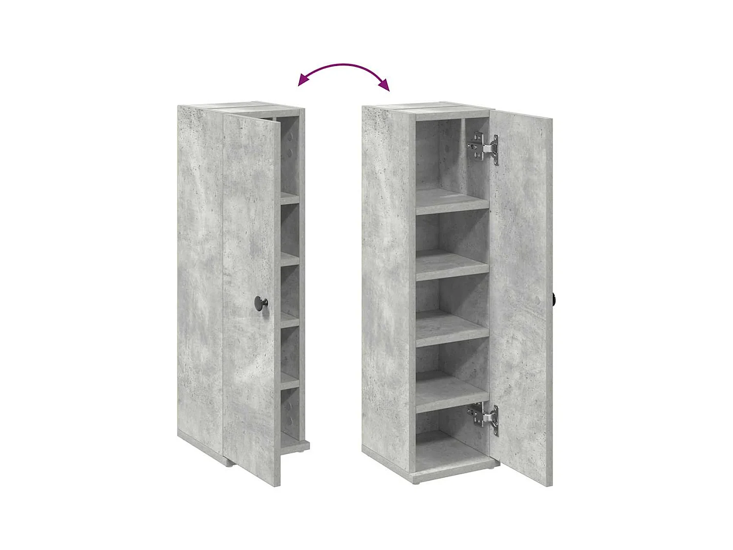 Meuble de salle de bain avec porte-rouleau gris béton