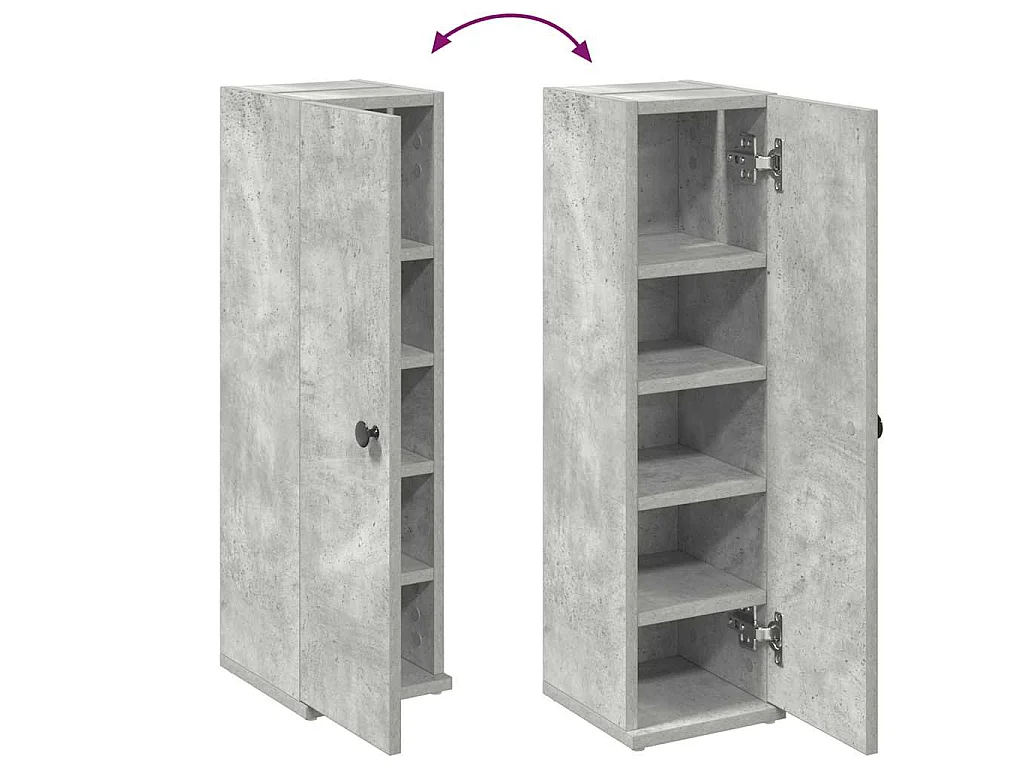 Meuble de salle de bain avec porte-rouleau gris béton