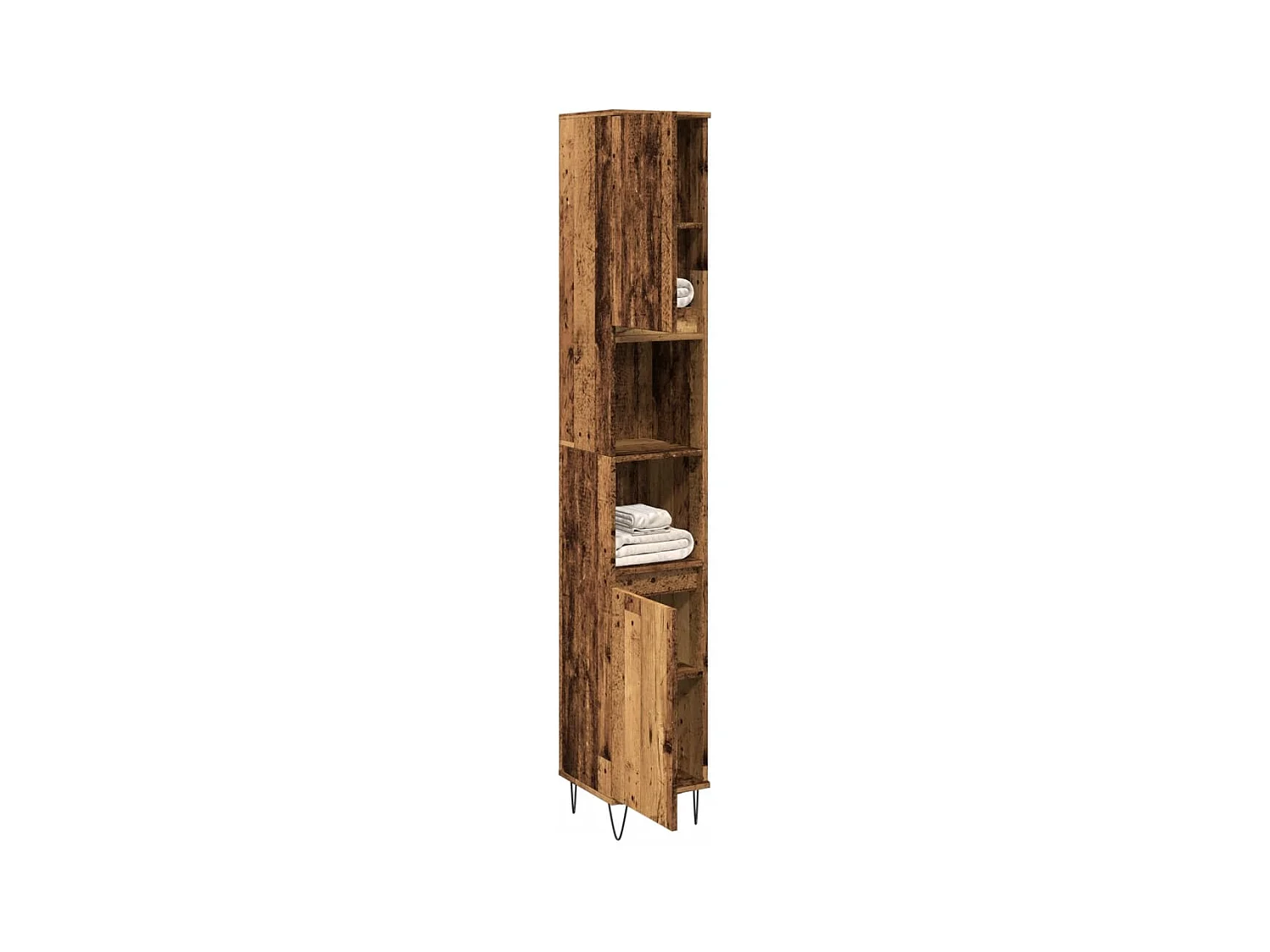 Armoire de salle de bain vieux bois 30x30x190cm bois ingénierie