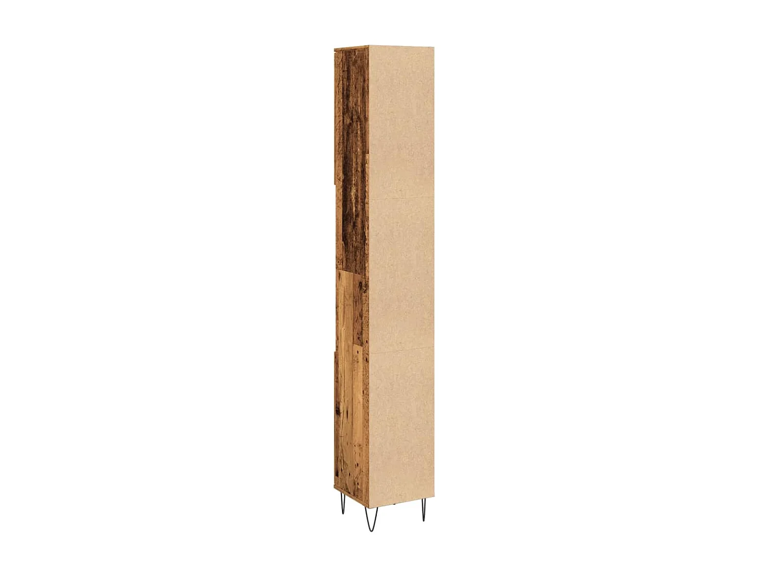 Badkamerkast 30x30x190 cm bewerkt hout oud houtkleurig