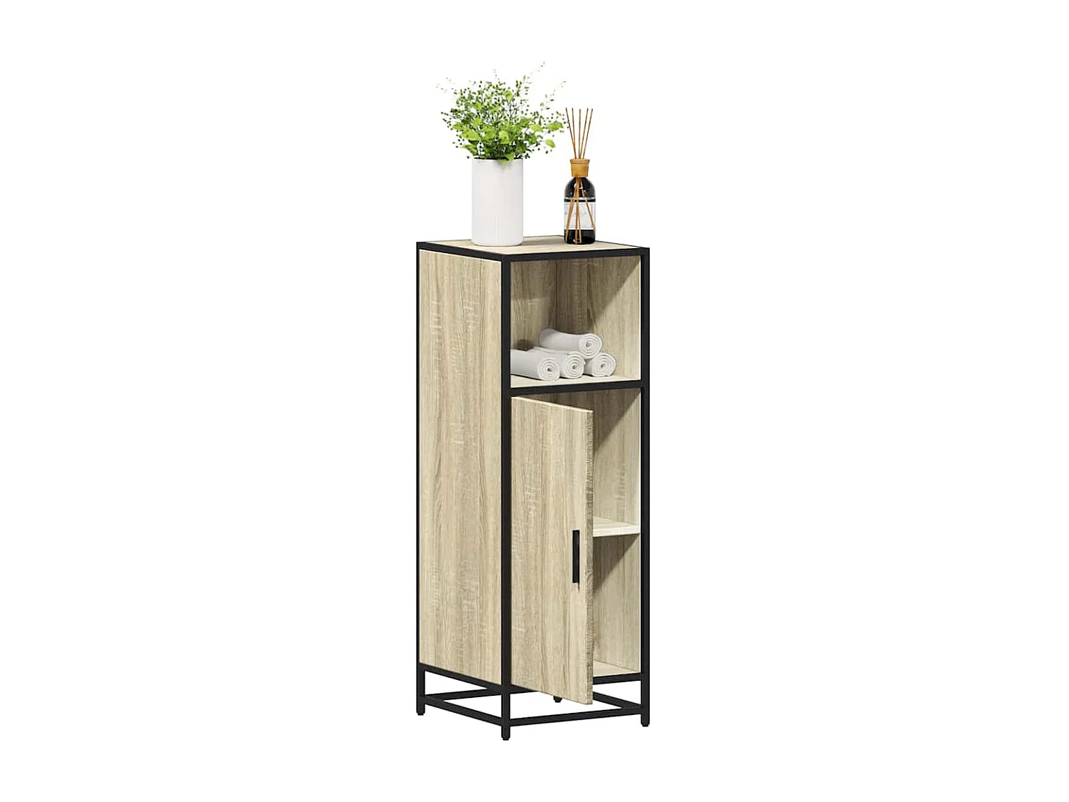 Mobiletto da bagno Rovere Sonoma 35x37,5x100 cm Legno ingegnerizzato