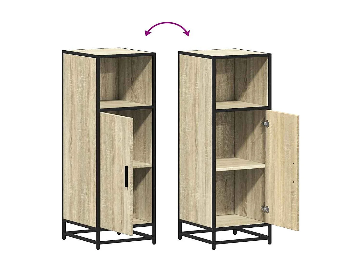 Mobiletto da bagno Rovere Sonoma 35x37,5x100 cm Legno ingegnerizzato