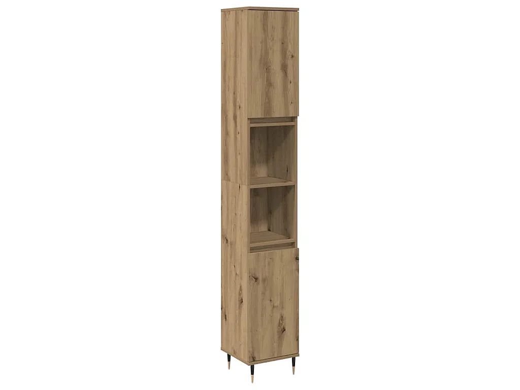 Armoire de salle de bain chêne artisanal 30x30x190 cm