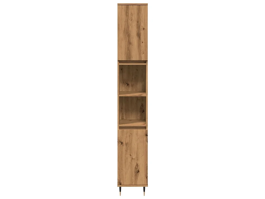 Armoire de salle de bain chêne artisanal 30x30x190 cm
