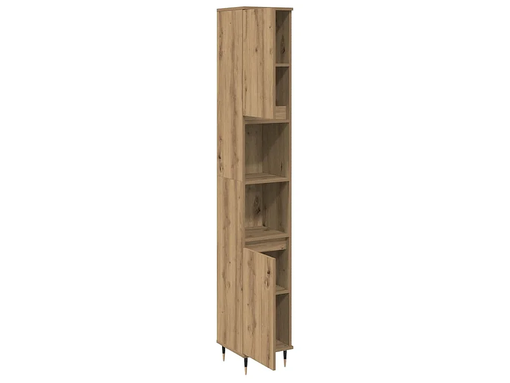 Armoire de salle de bain chêne artisanal 30x30x190 cm