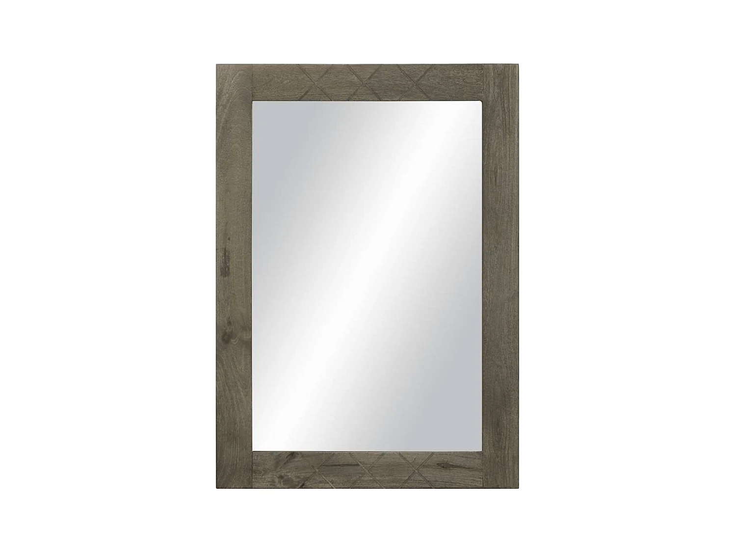 Miroir de salle de bain gris 50x3x70 cm bois de manguier massif
