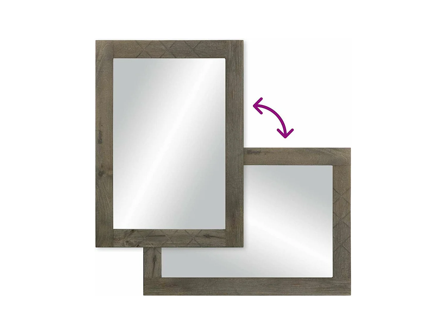 Miroir de salle de bain gris 50x3x70 cm bois de manguier massif