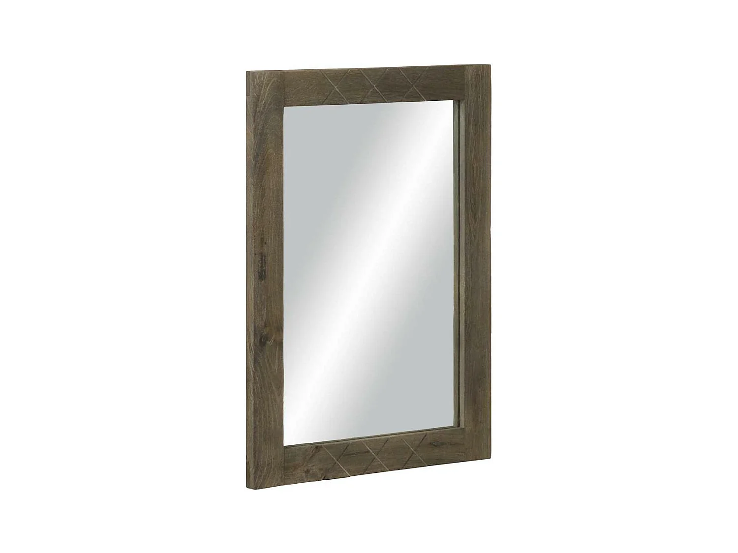 Miroir de salle de bain gris 50x3x70 cm bois de manguier massif