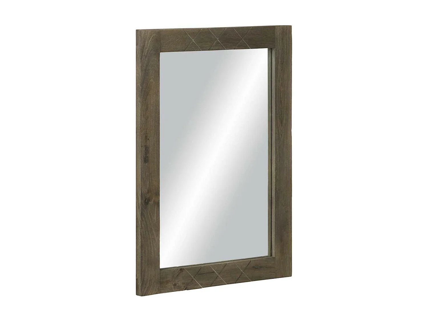 Miroir de salle de bain gris 50x3x70 cm bois de manguier massif