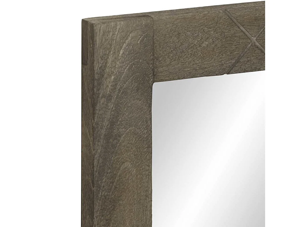 Miroir de salle de bain gris 50x3x70 cm bois de manguier massif