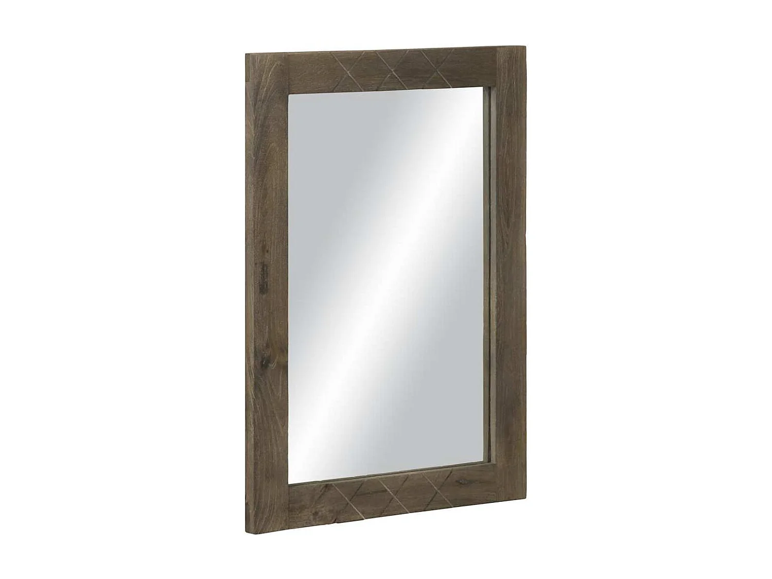 Miroir de salle de bain gris 50x3x70 cm bois de manguier massif