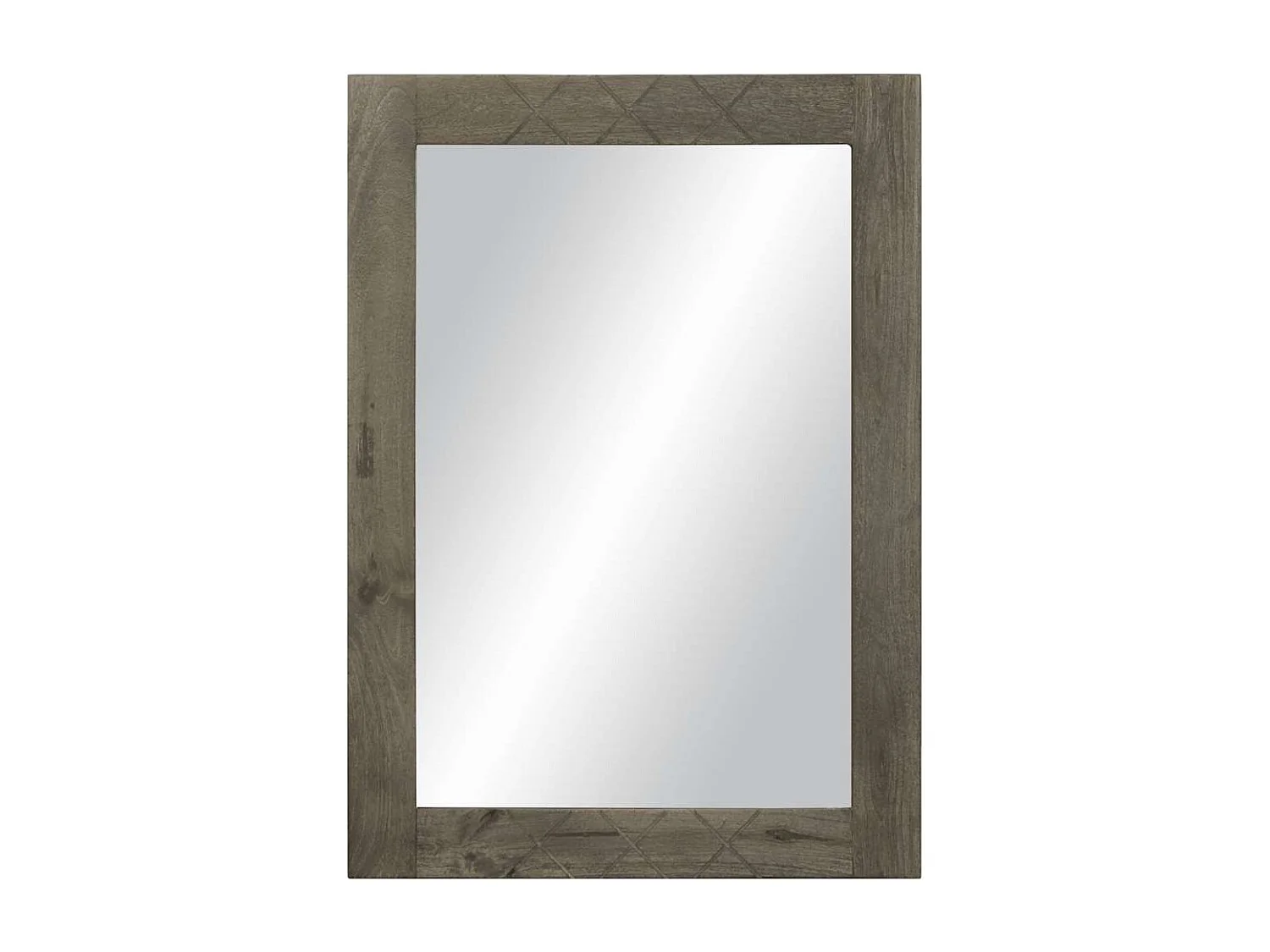 Miroir de salle de bain gris 50x3x70 cm bois de manguier massif