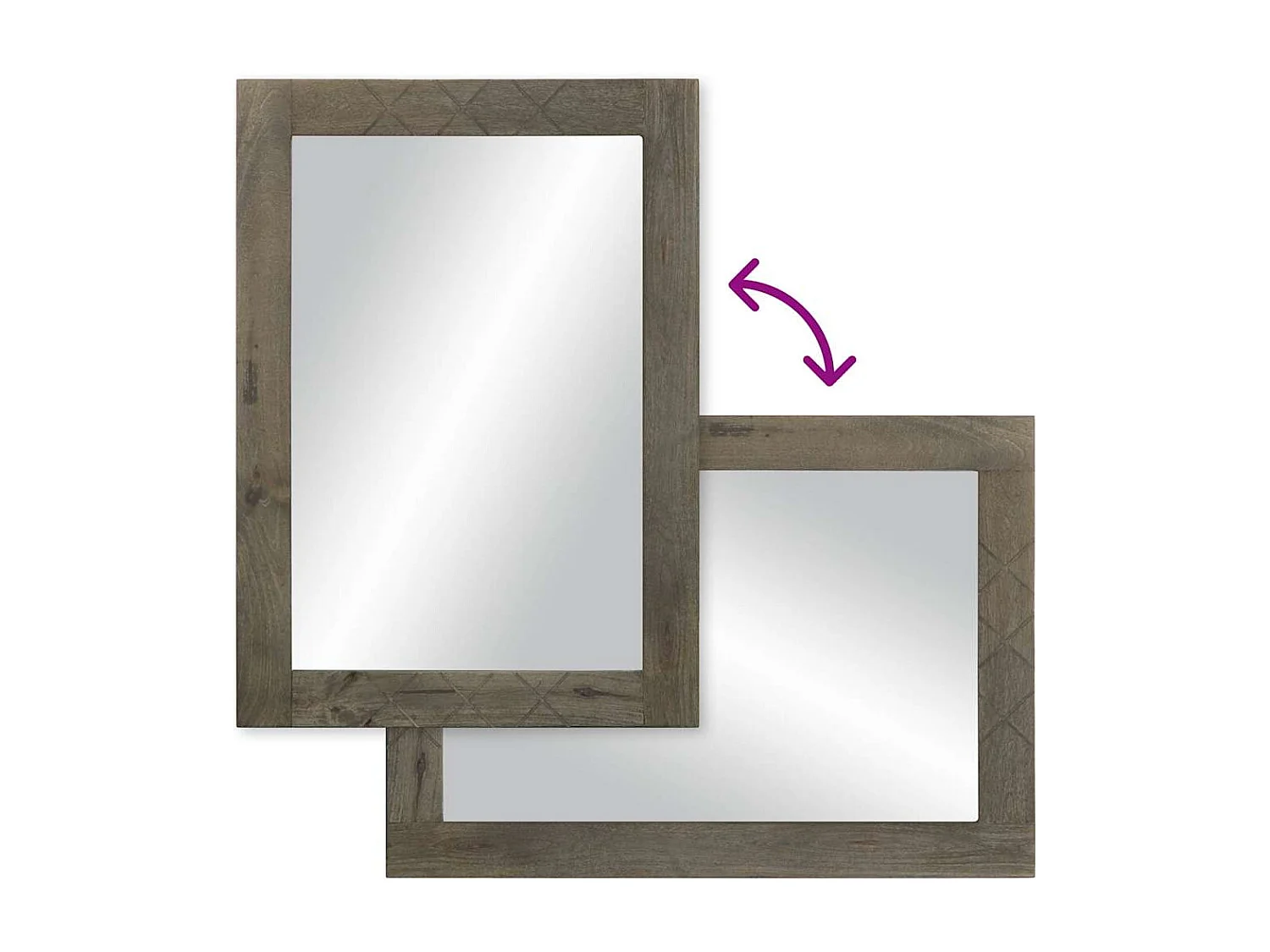 Miroir de salle de bain gris 50x3x70 cm bois de manguier massif