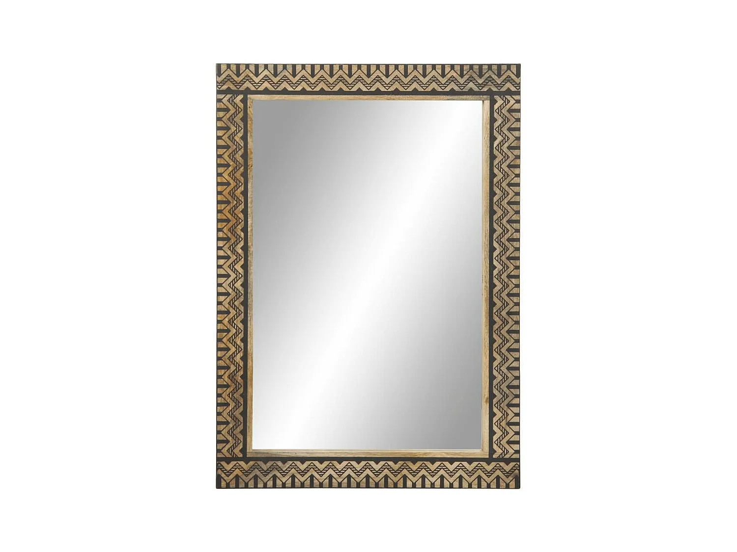 Specchio da Bagno 50x70 cm in Legno Massello di Mango e Vetro