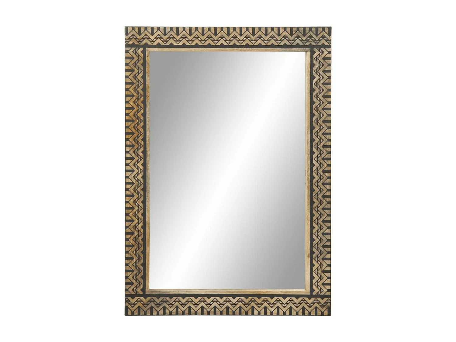 Miroir de bain 50x70 cm bois de manguier massif et verre