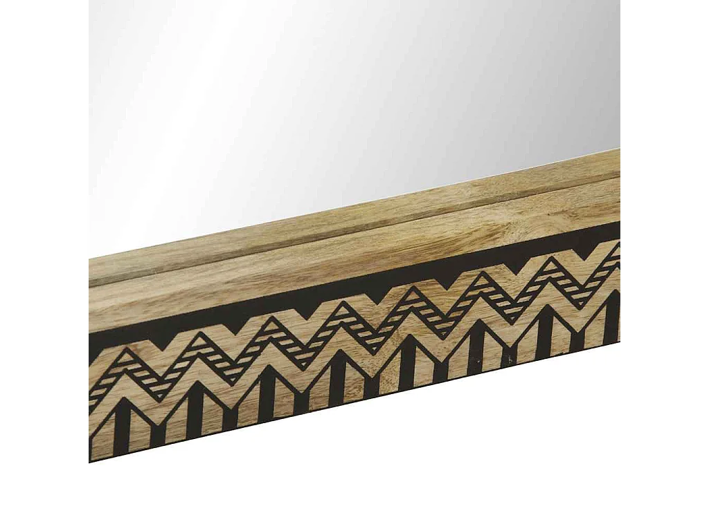 Miroir de bain 50x70 cm bois de manguier massif et verre