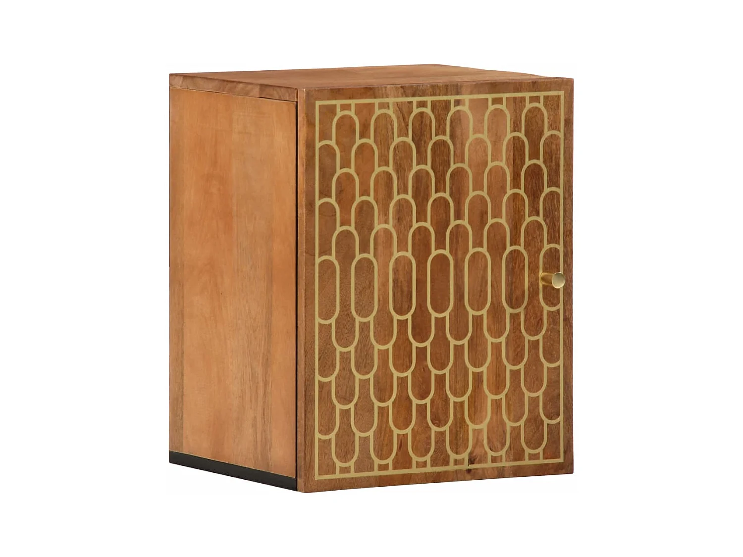 Armoire de salle de bain murale 38x33x48cm bois massif manguier