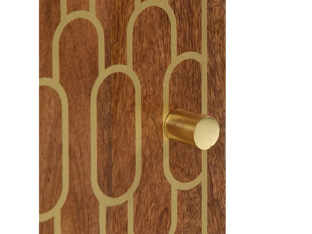 Armoire de salle de bain murale 38x33x48cm bois massif manguier