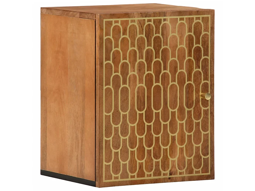 Armoire de salle de bain murale 38x33x48cm bois massif manguier