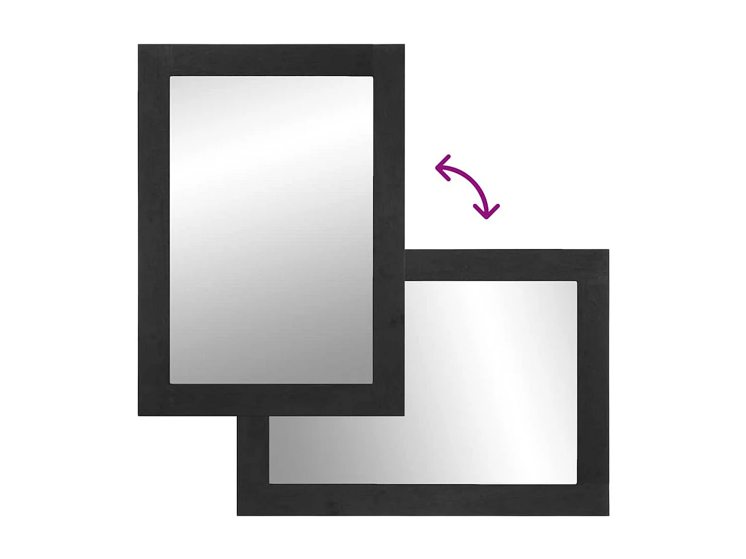 Miroir de bain noir 50x70x2,5 cm bois d'ingénierie et laiton