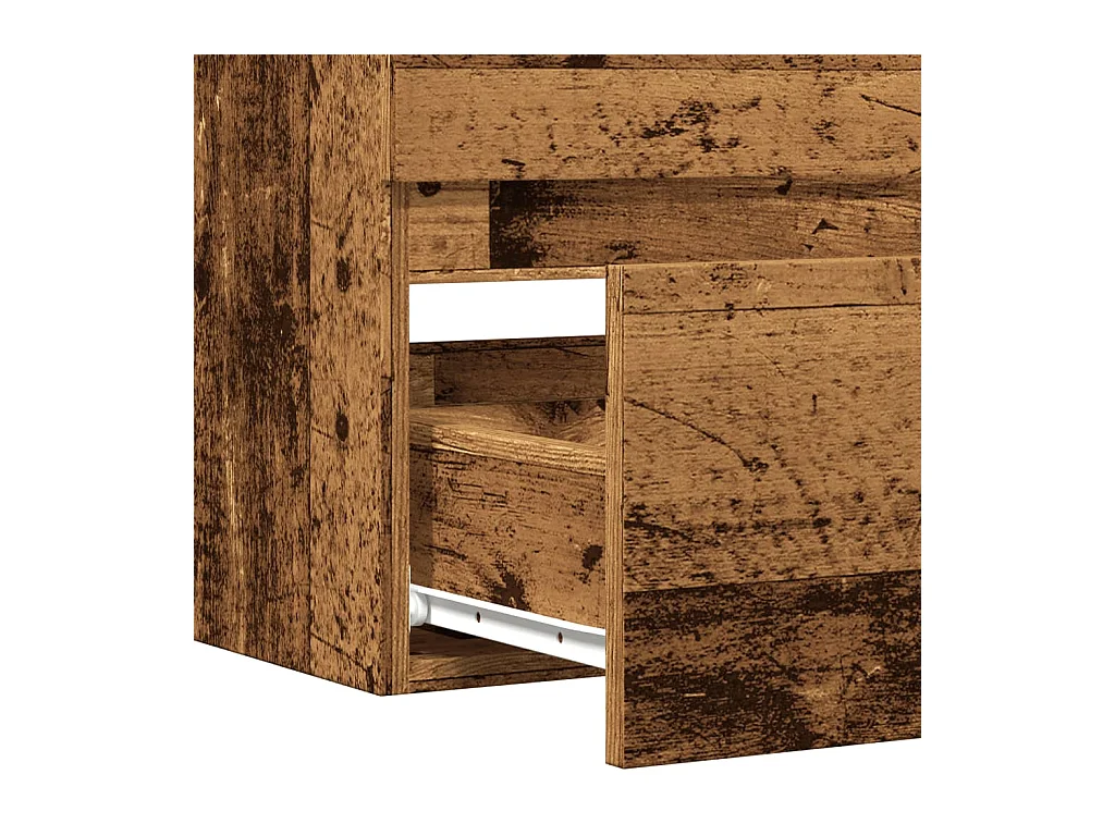 Wastafelkast 90x38,5x45 cm bewerkt hout oud houtkleurig