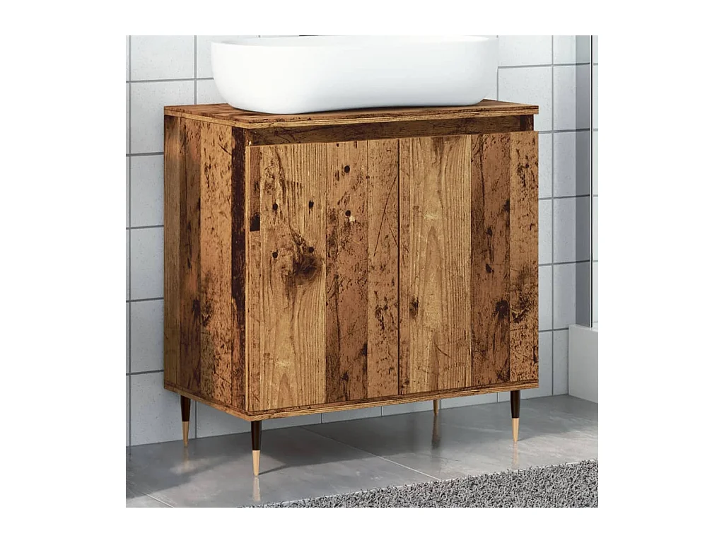 Armoire de salle de bain vieux bois 58x33x60 cm bois ingénierie
