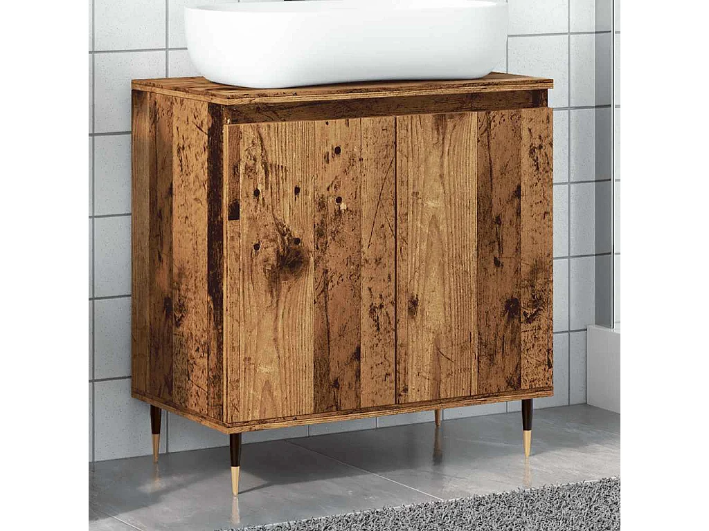 Armoire de salle de bain vieux bois 58x33x60 cm bois ingénierie