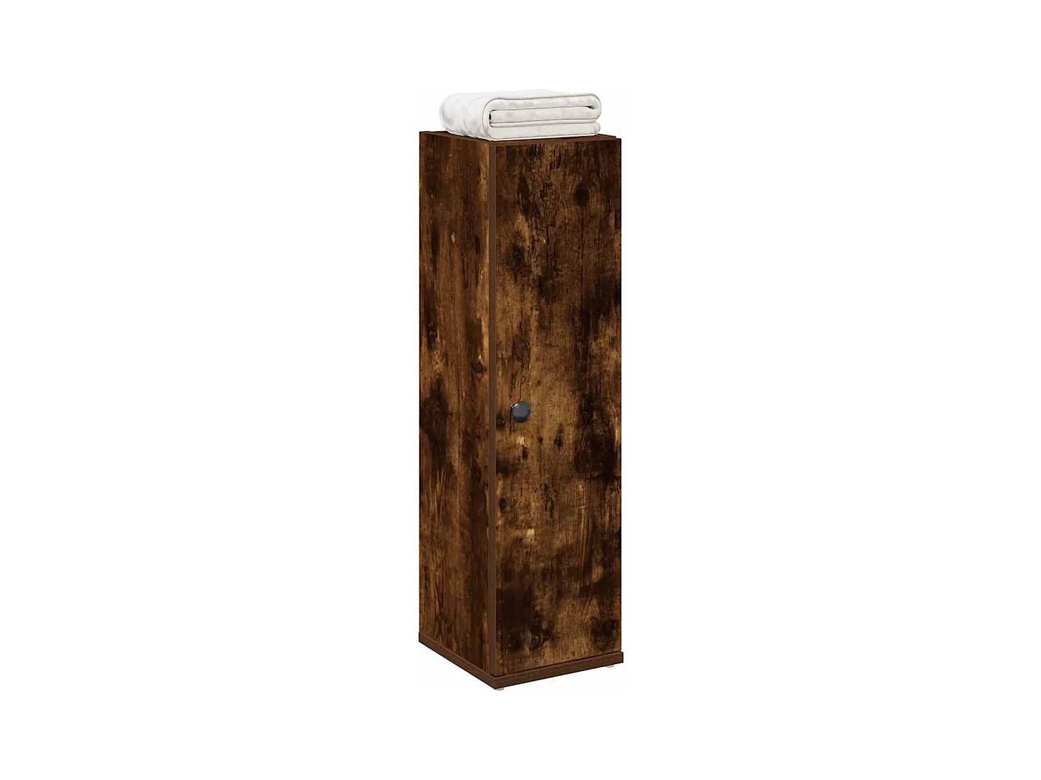 Meuble de salle de bain avec porte-rouleau chêne fumé