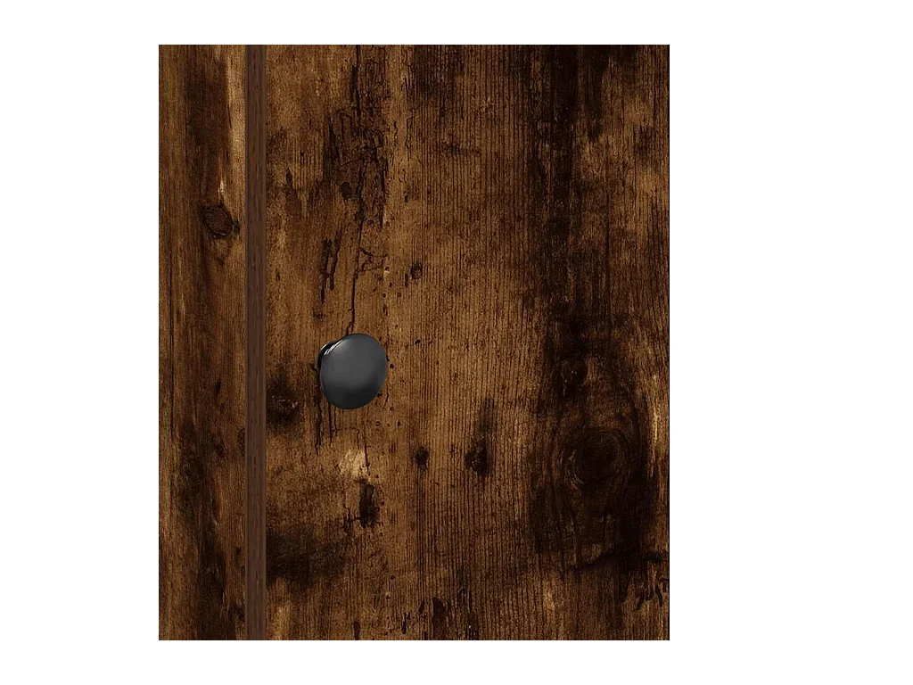 Meuble de salle de bain avec porte-rouleau chêne fumé