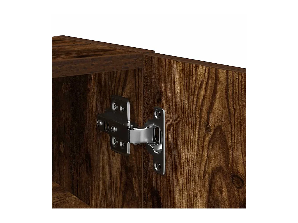 Meuble de salle de bain avec porte-rouleau chêne fumé