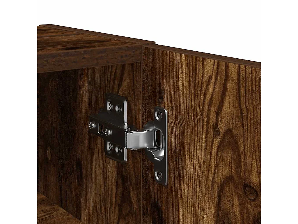 Meuble de salle de bain avec porte-rouleau chêne fumé