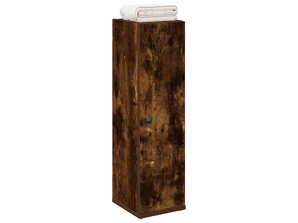 Mobile da Bagno con Portarotolo Rovere Fumo 20,5x22x72 cm
