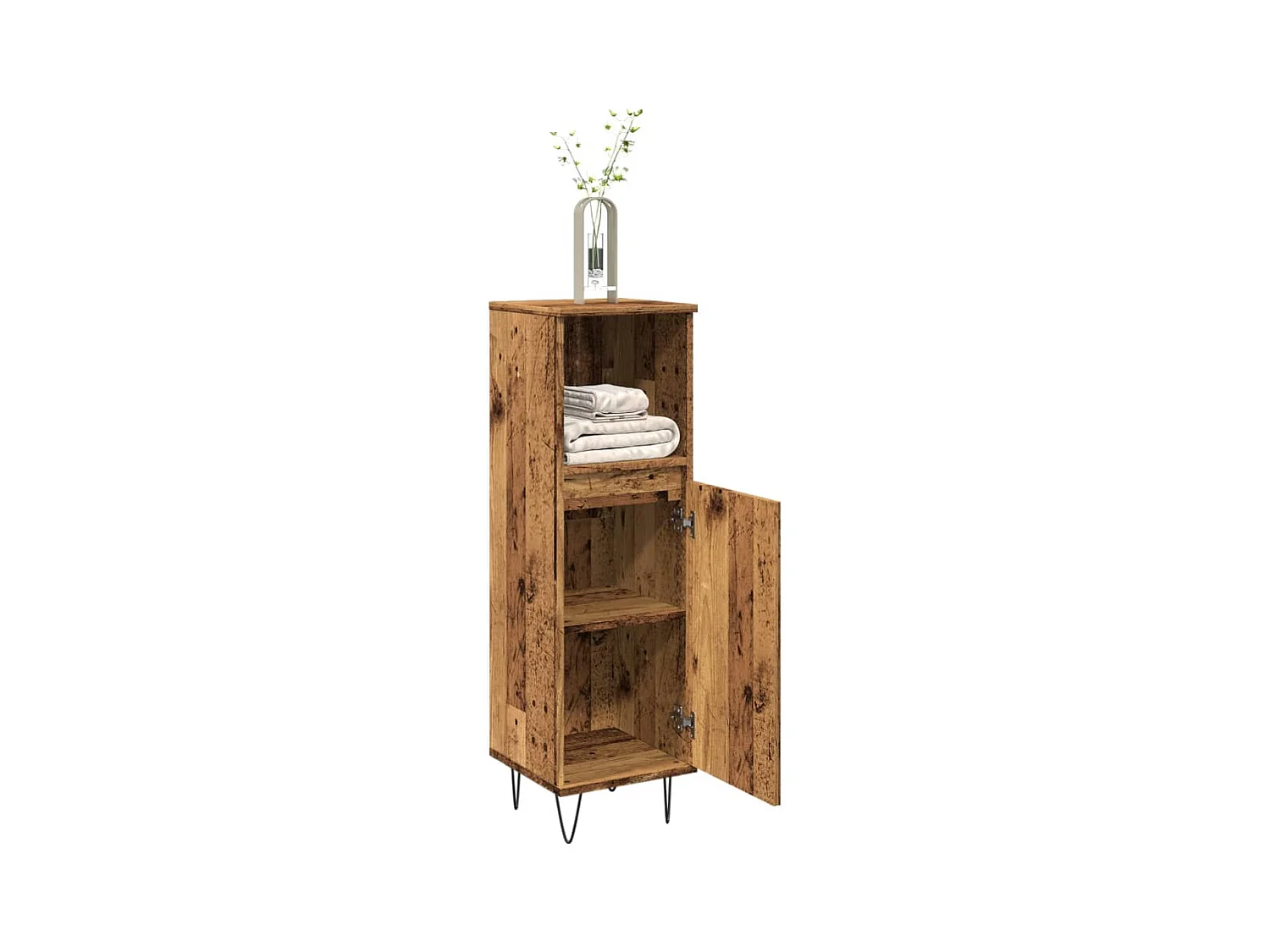 Armoire de salle de bain vieux bois 30x30x100cm bois ingénierie