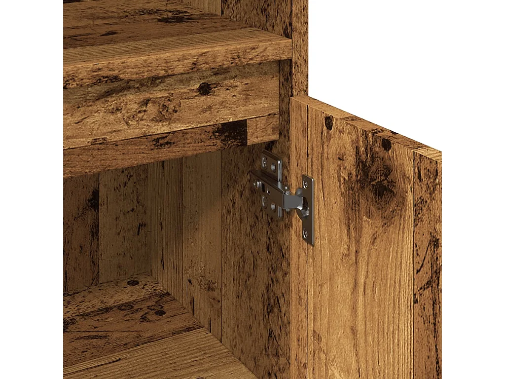 Badkamerkast 30x30x100 cm bewerkt hout oud houtkleurig