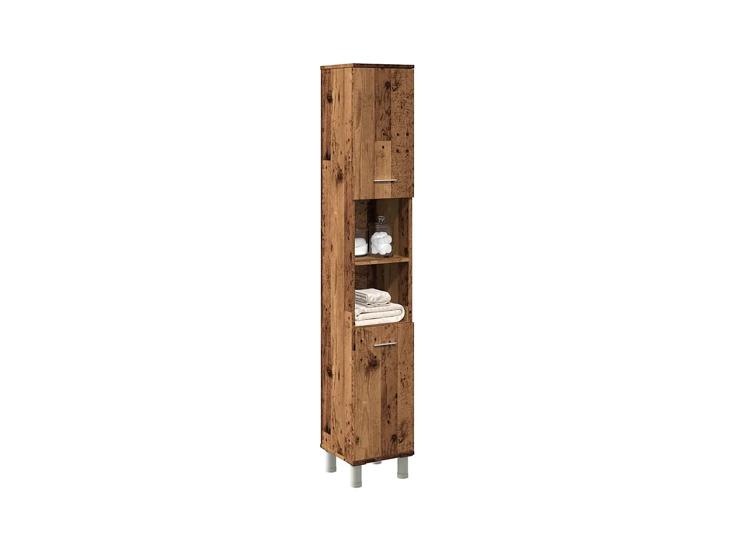 Armoire de salle de bain vieux bois 30x30x179cm bois ingénierie