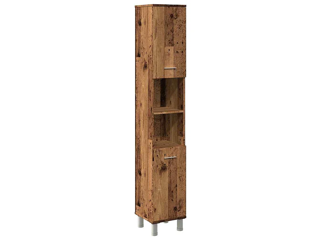 Armoire de salle de bain vieux bois 30x30x179cm bois ingénierie