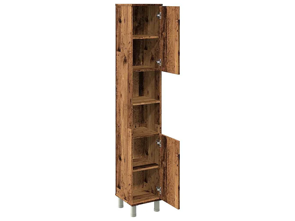 Armoire de salle de bain vieux bois 30x30x179cm bois ingénierie
