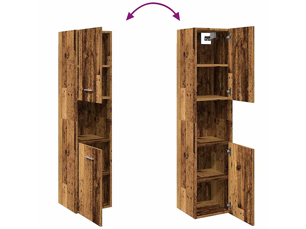 Armoire de salle de bain suspendue vieux bois bois d'ingénierie