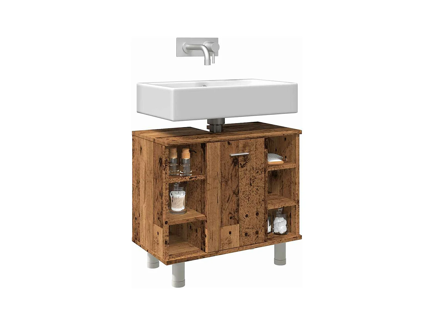 Armoire de salle de bain vieux bois 60x32x53,5 cm