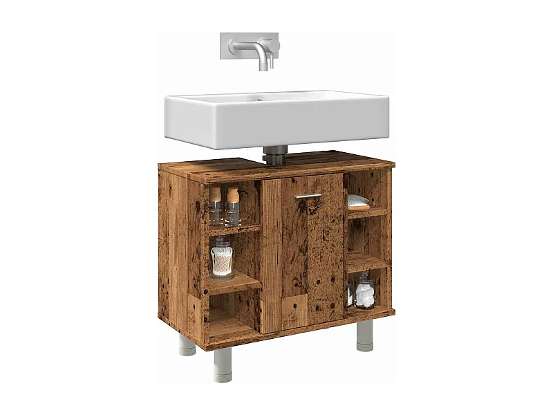 Armoire de salle de bain vieux bois 60x32x53,5 cm