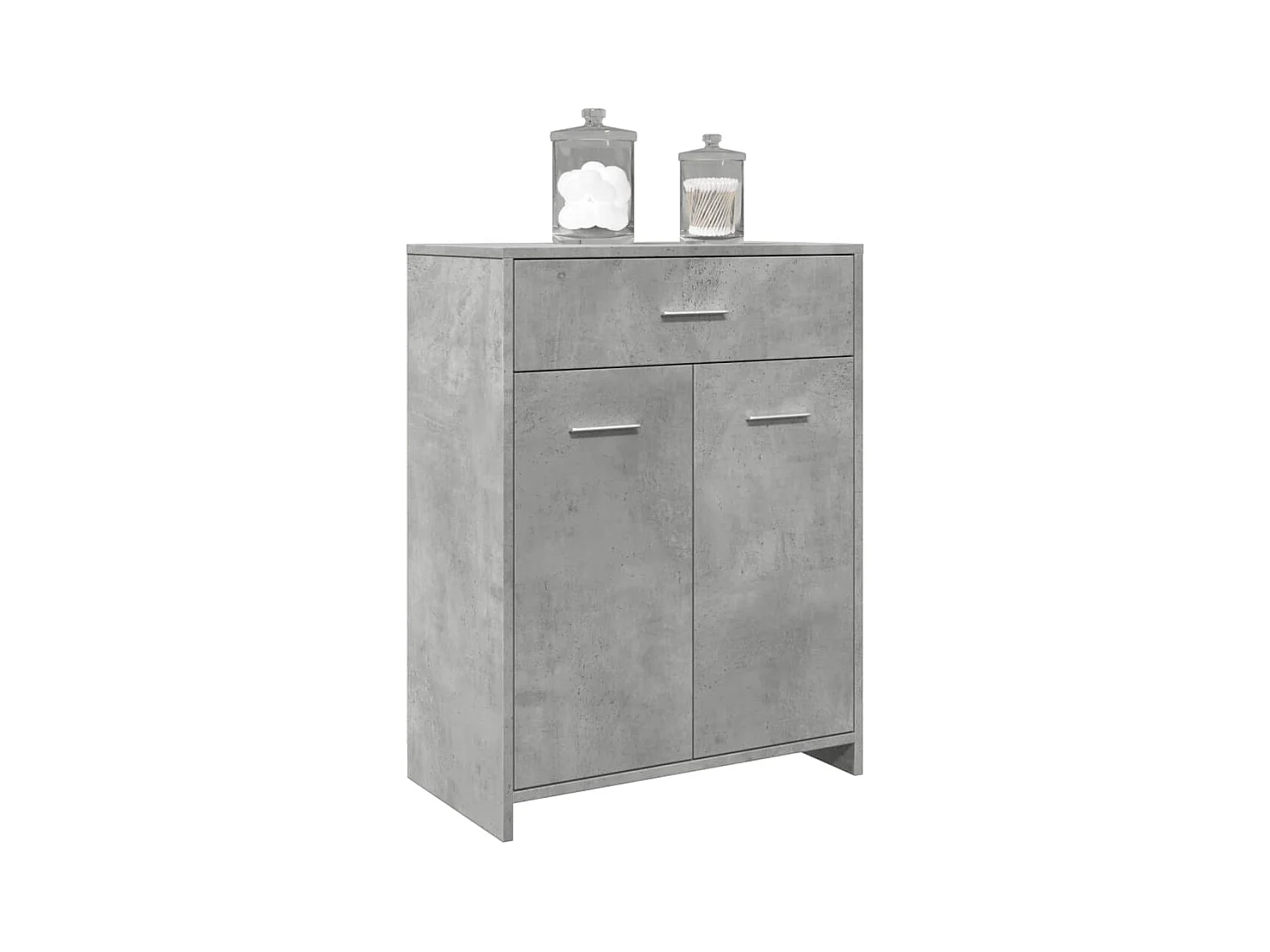 Armario de baño madera contrachapada gris hormigón 60x33x80 cm