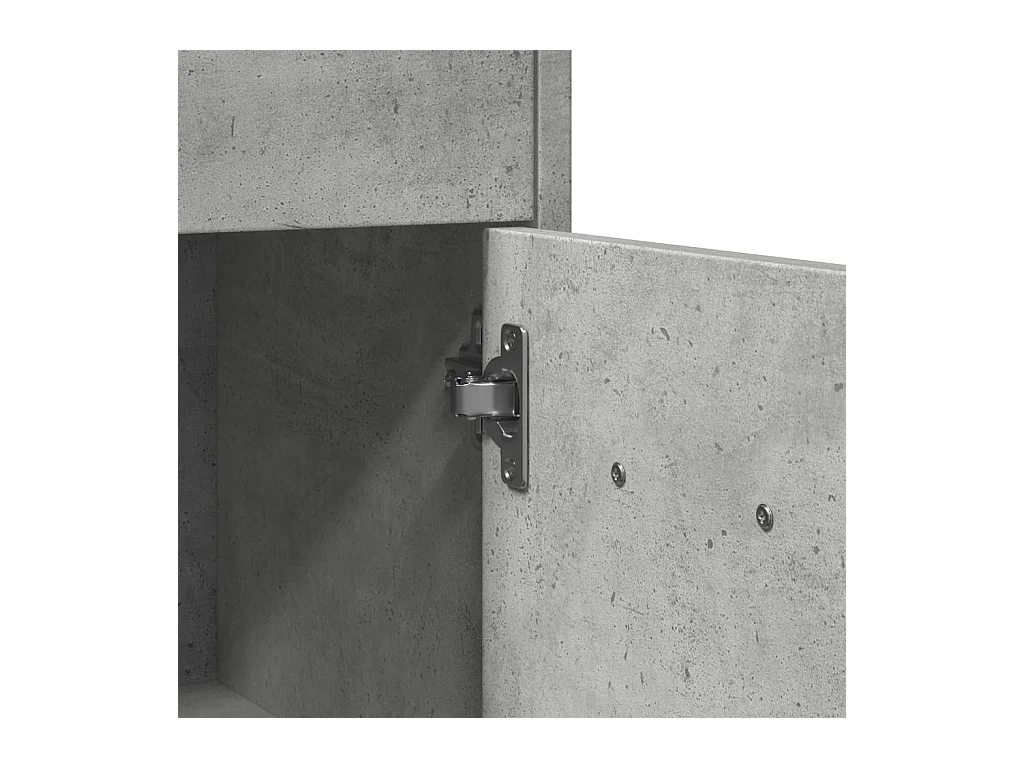 Armario de baño madera contrachapada gris hormigón 60x33x80 cm