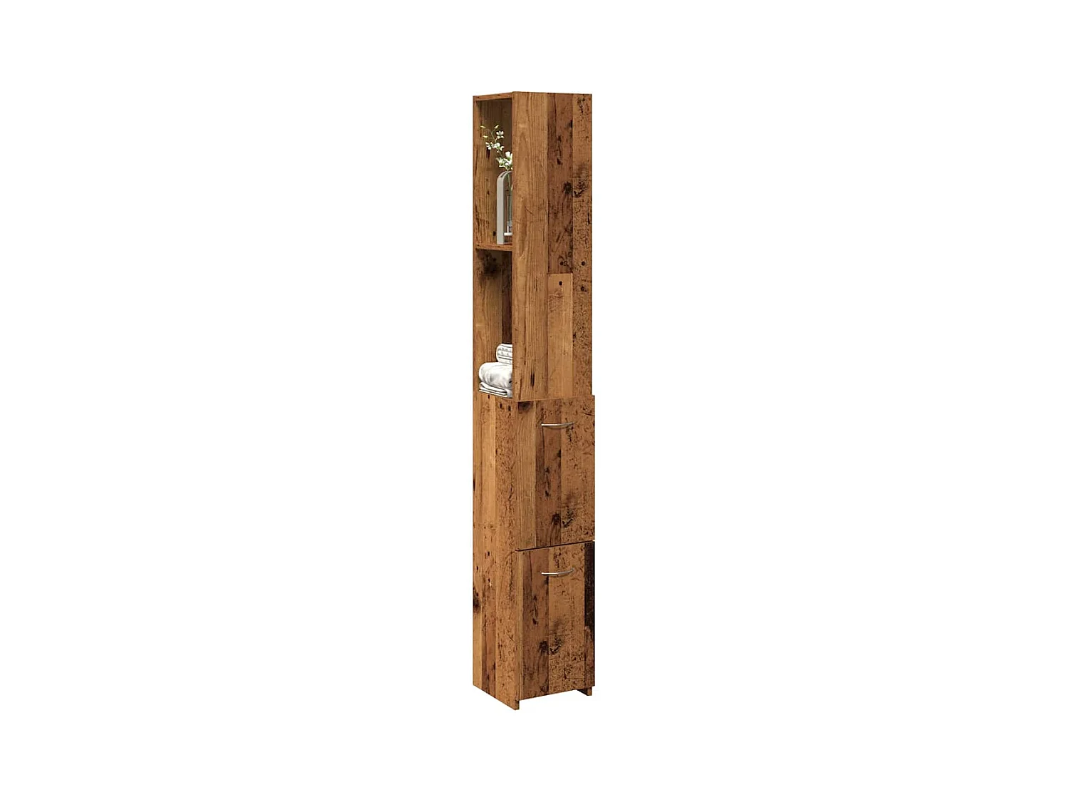 Armoire de salle de bain vieux bois 25x25x170cm bois ingénierie