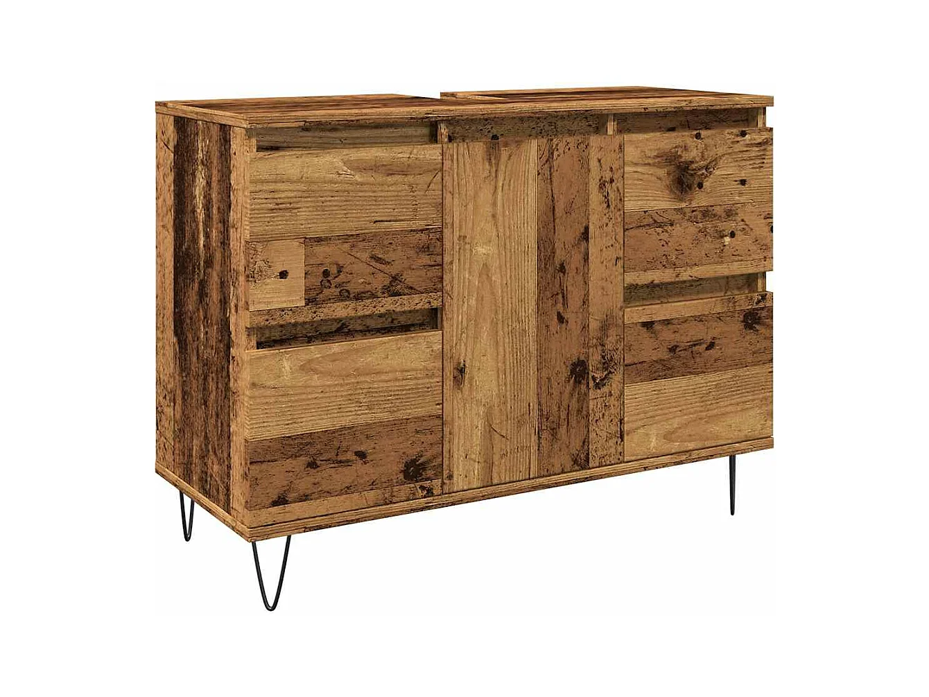 Armoire de salle de bain vieux bois 80x33x60 cm bois ingénierie