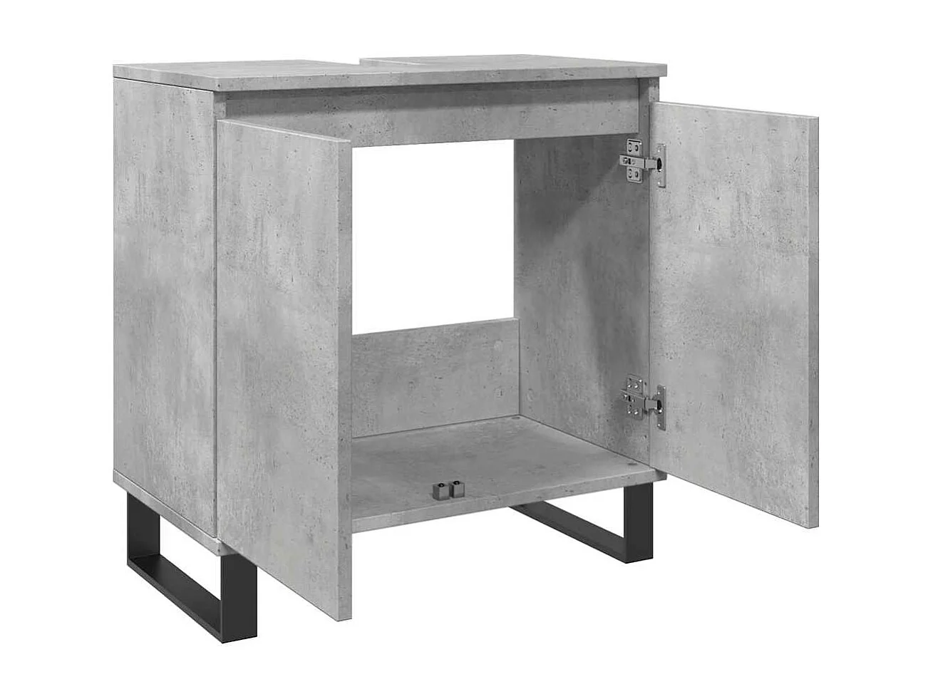 Badkamerkast 58x33x60 cm bewerkt hout betongrijs